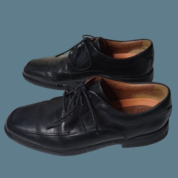 Clarks Other - BLACK CLARKS UNSTRUCTURED LACEUP DRESS SHOES MEN"S SIZE 10 M